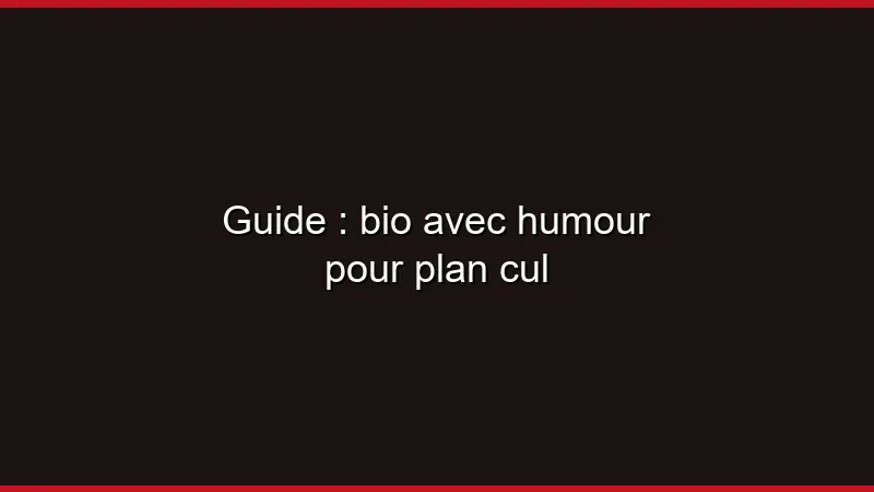 Guide : bio avec humour pour plan cul
