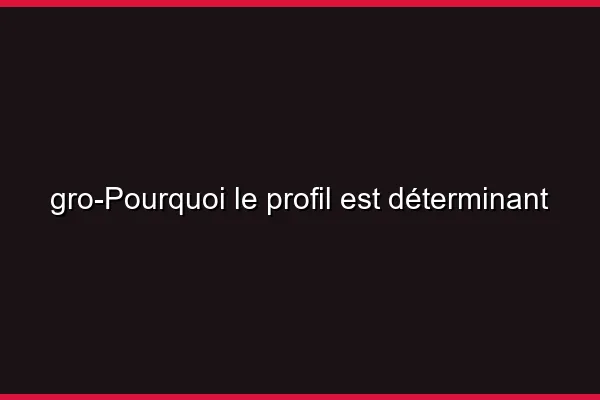 Pourquoi le profil est déterminant
