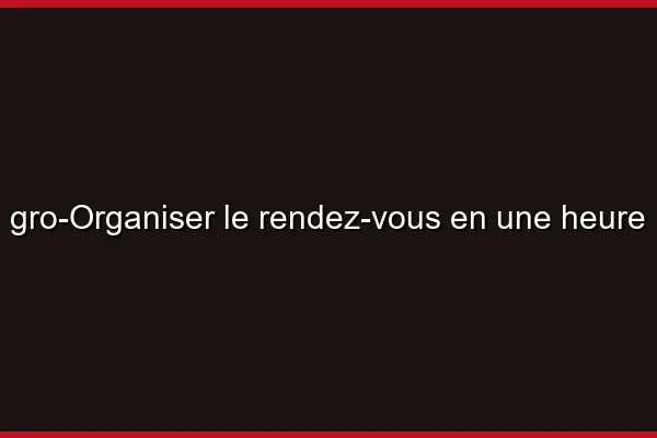 Organiser le rendez-vous en une heure