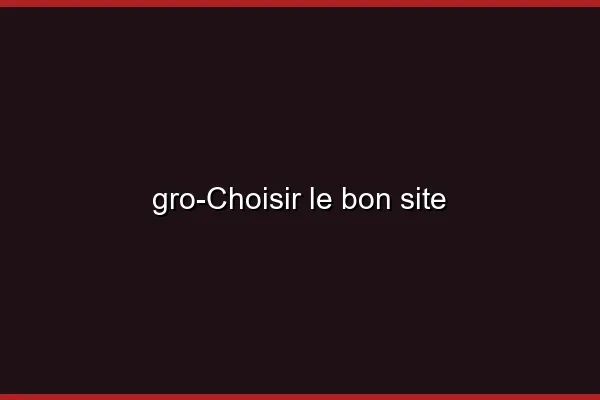 Choisir le bon site